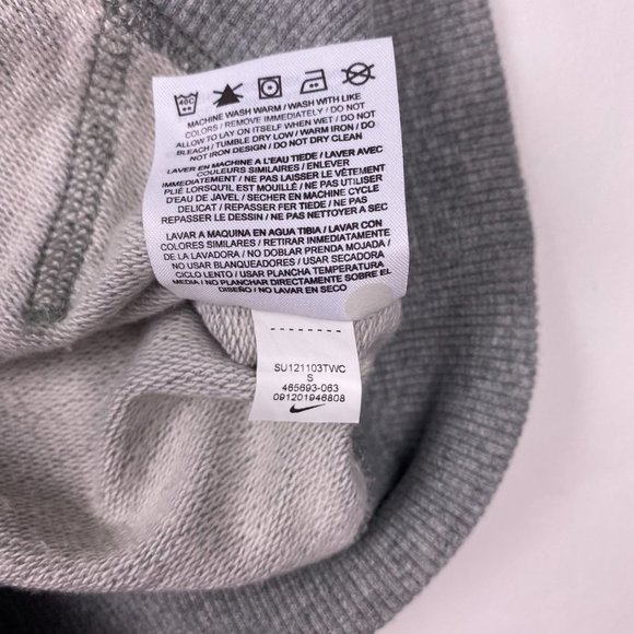 Nike Short Sleeve Full Zip Hoodie Womens Small Gray Drawstrings 465693 063 - Picture 8 of 11